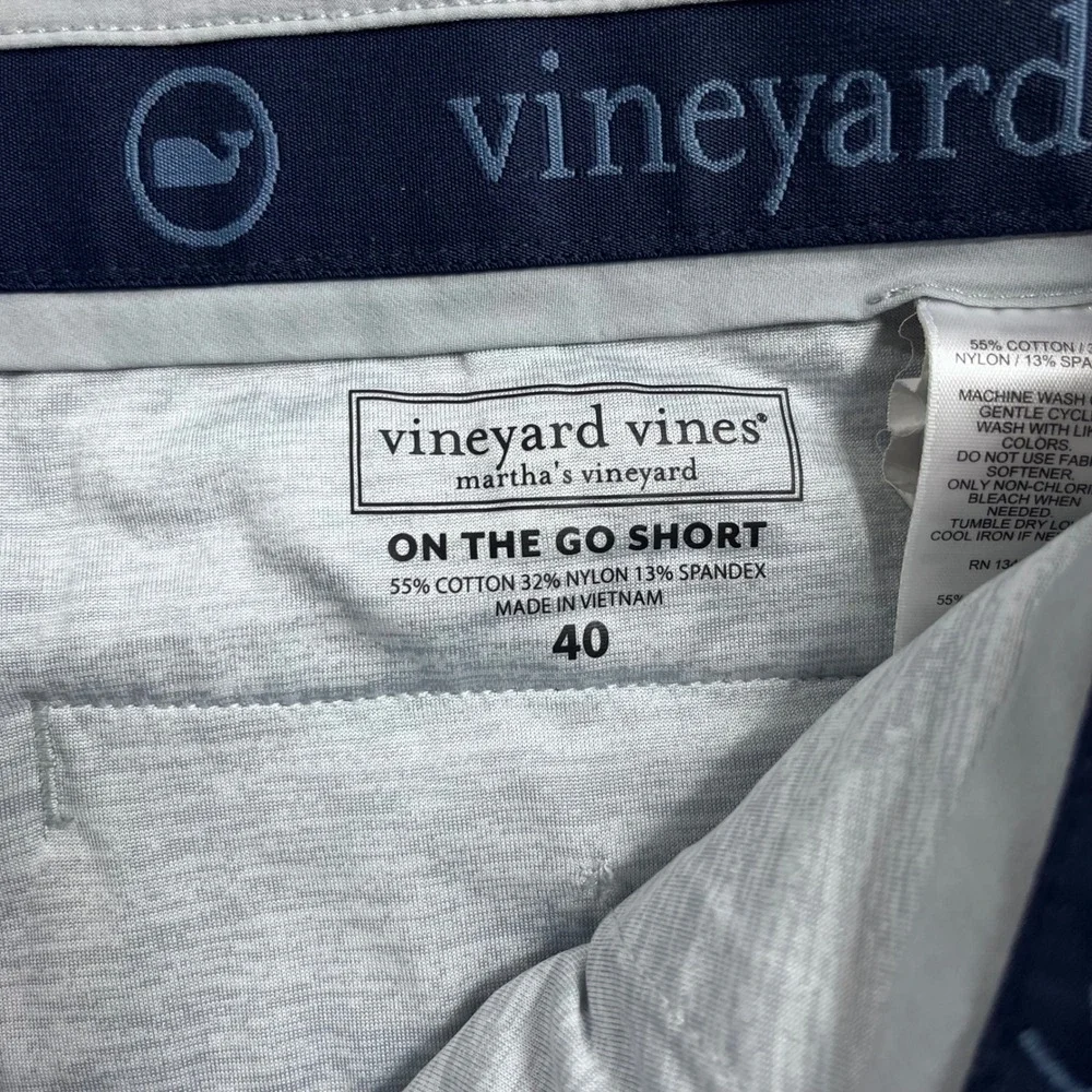 Vineyard Vines On The Go Shorts Mens 40 Gray Performance Cotton Blend Stretch